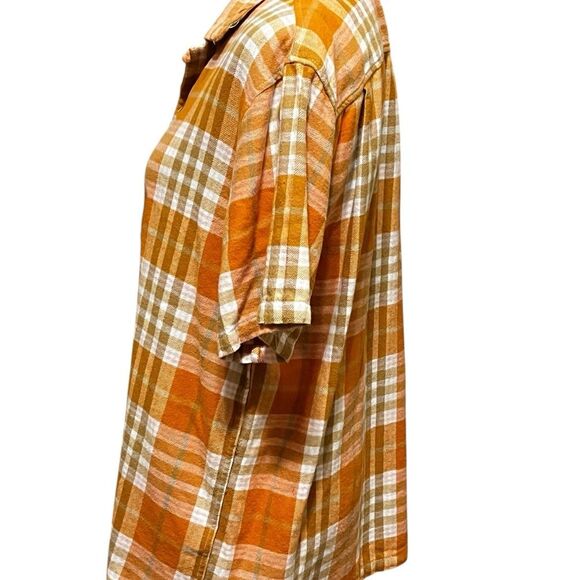 PacSun Orange and White Casual Button Down Shirt Mens Medium - Picture 7 of 11
